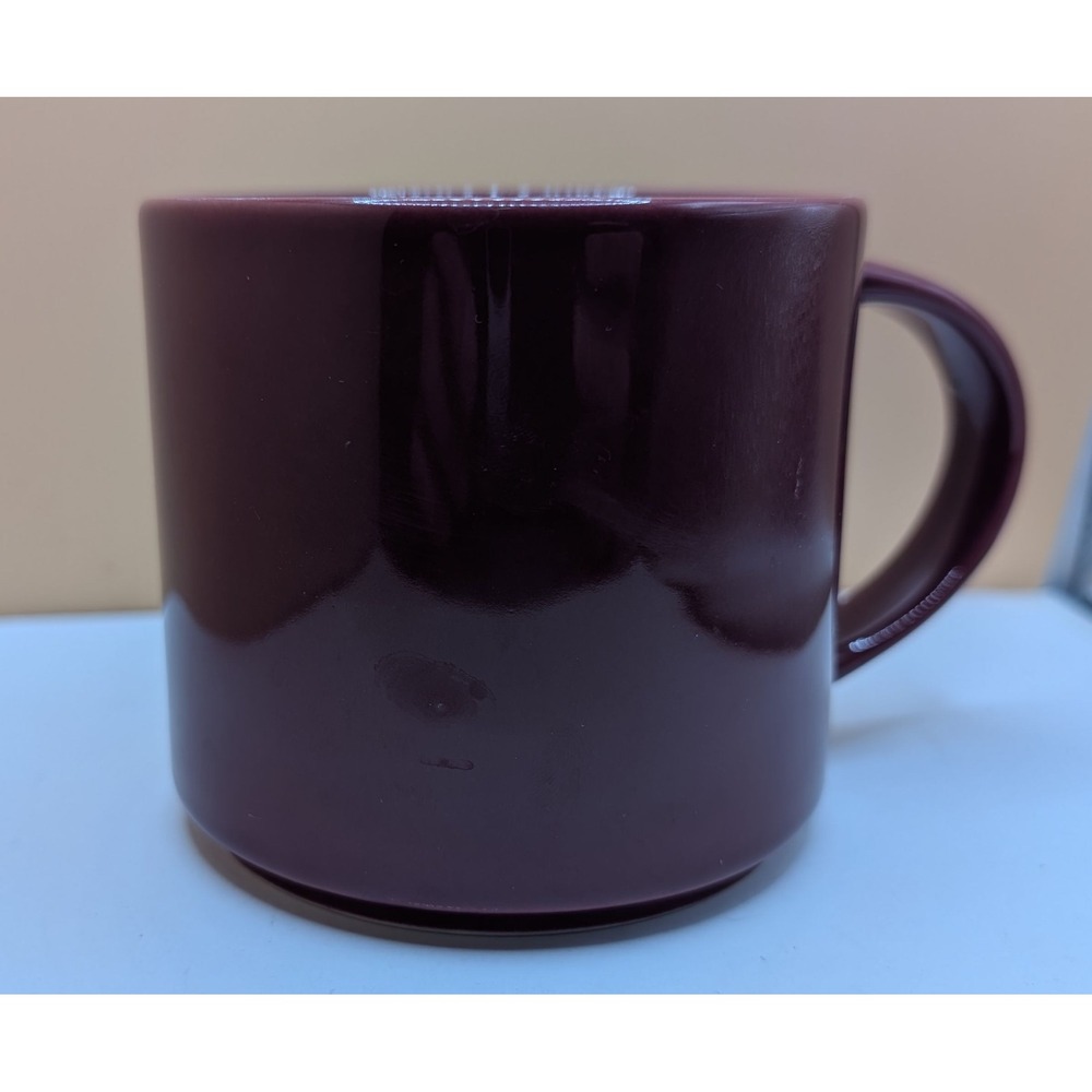 Starbucks 2013 Coffee Mug Burgundy Maroon 14oz Glossy Ceramic Stackable Cup - Picture 2 of 4